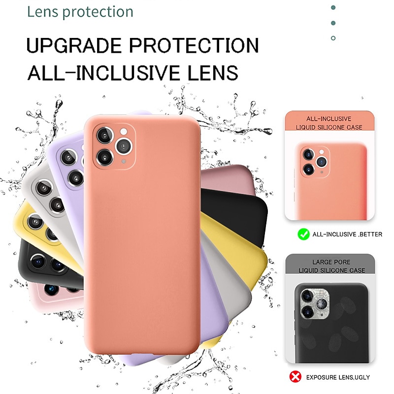 Phone Case For iPhone 15 14 Pro Max Plus 13 Pro Max Mini Back Cover Liquid Silicone Case Shockproof Solid Color Silica Gel Silicone2