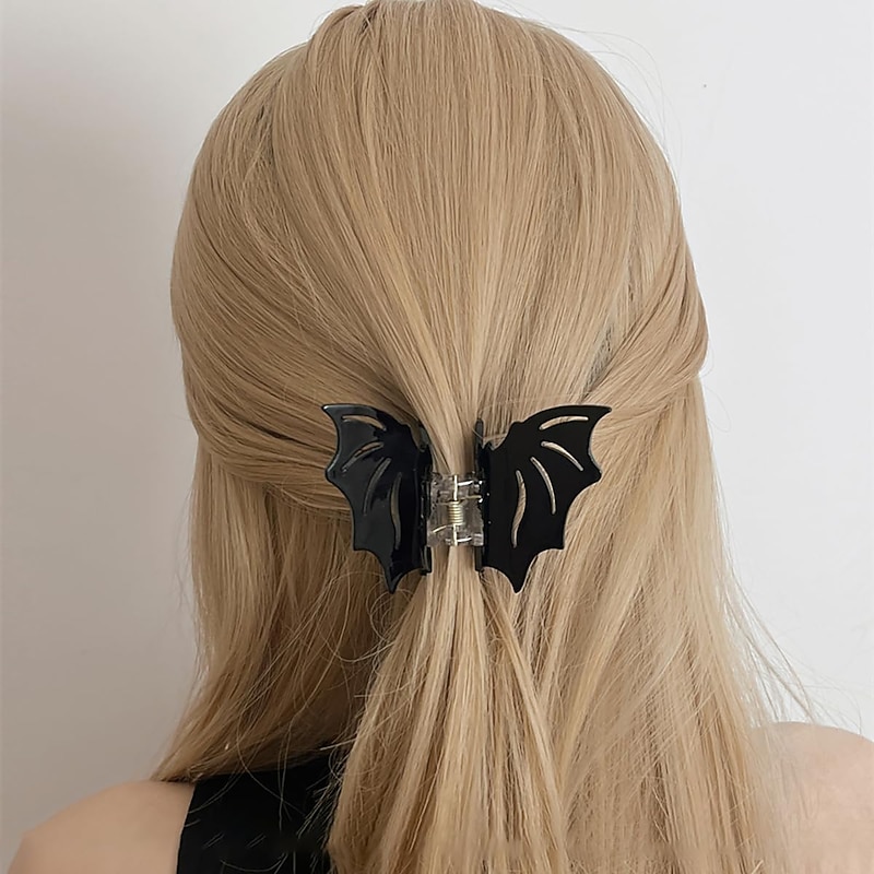 1PC Bat Hair Clip Halloween Gothic Solid Color Hair Accessories for Women Girls Teens Stage Show Party Birthday Hair Pins Decoration4