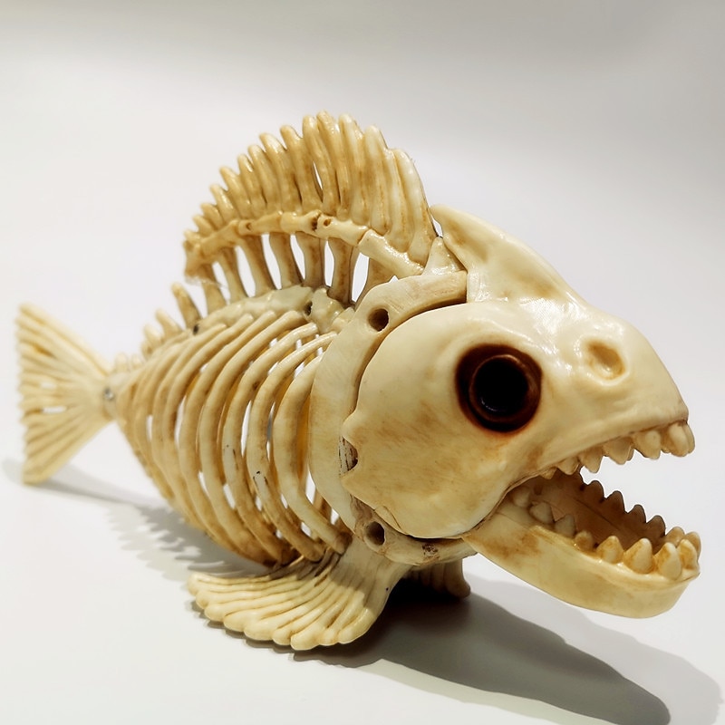 Halloween Fish Skeleton Modelfish Skeleton Halloween Skeleton Decoration Skeleton Ornament-Fish Tank Plastic Simulation Fish Bones Ornaments Party Decoration