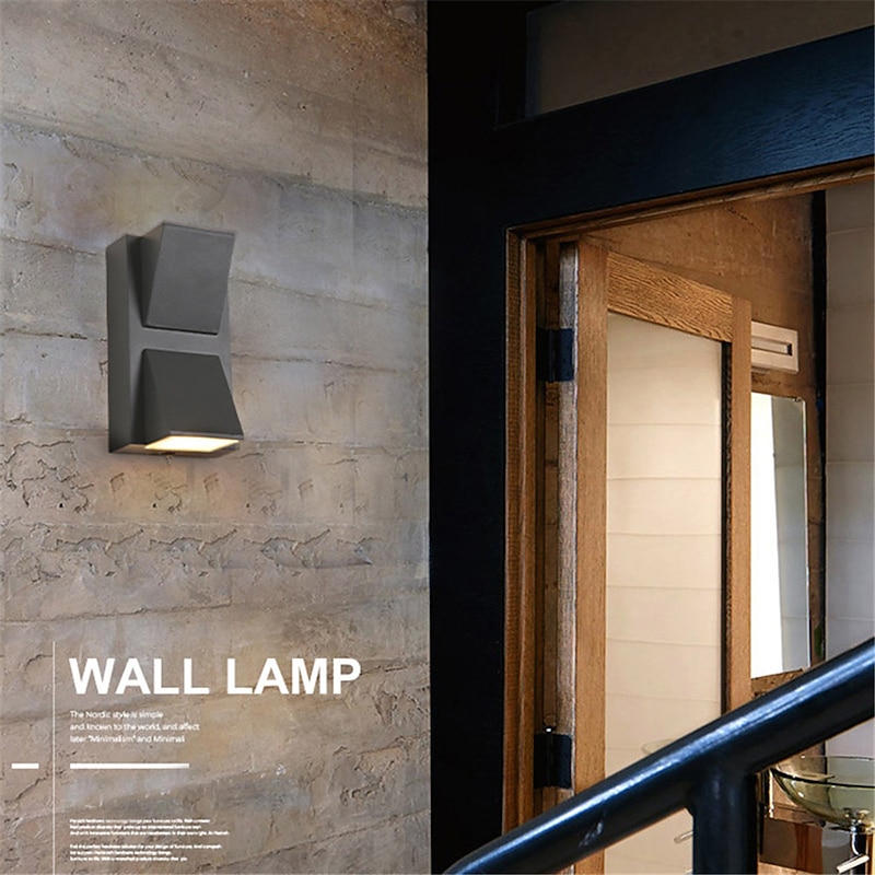 LED Outdoors Wall Lamp 2W 4W Up/Down Lighting Indoor 1/2-Head Curved Waterproof IP65 Wall Lamp Modern Bedroom Lamp Warm White Light/White AC90-264V3