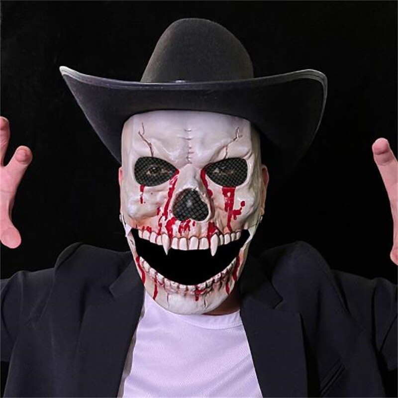 Halloween Scary Skull Mask - Realistic Half Face Skull Mask with Movable Jaw, Breathable Mesh, Adjustable Straps - Perfect for Cosplay, Halloween, Masquerade Parties4