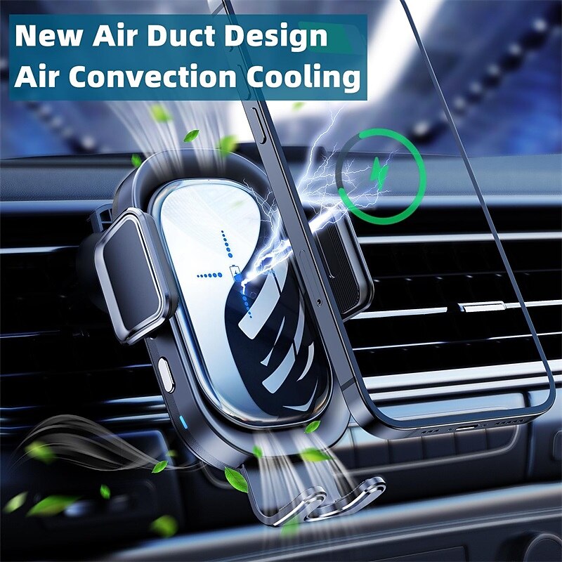 Wireless Car Charger with Phone Holder Mount Cell Phone Car Holder Phone Stand for Car Dashboard Windshield Cell Phone Automobile Cradles for iPhone Android Smartphone3