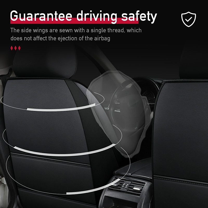 Car Seat Cover Universal Auto PU Leather, Five Seats, Breathable Seat Pad Cushion, Car Accessories for Most Models3