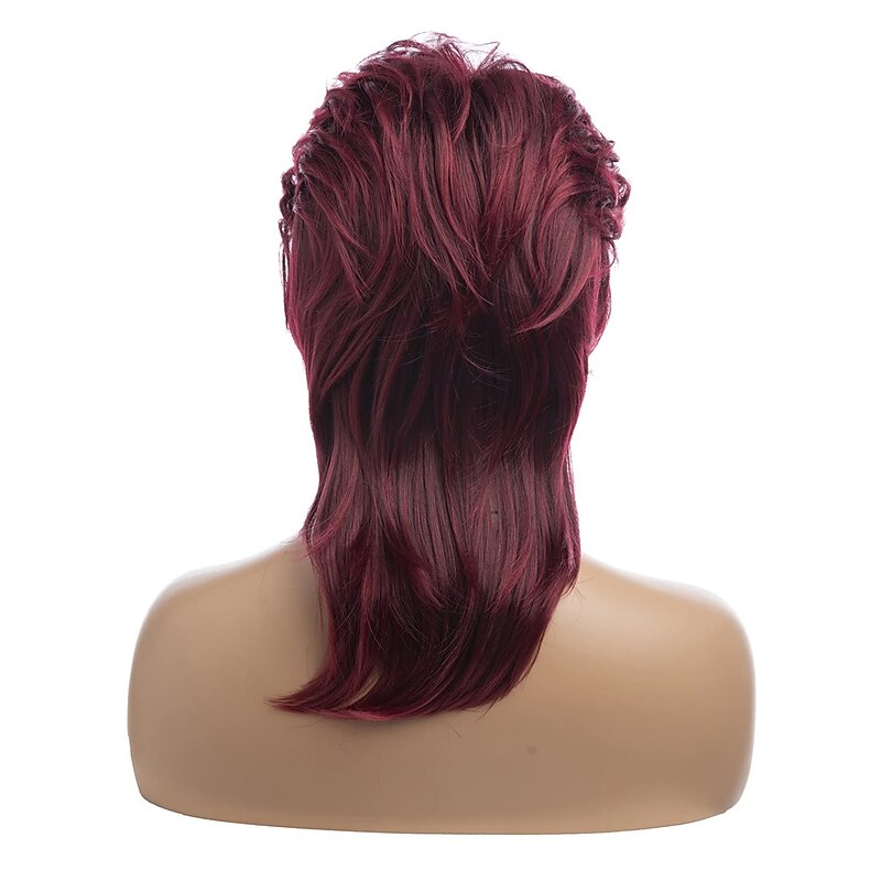 Mullet Wigs for Women Wine Red Long Layered 70s 80s Rocker Hair Wig Synthetic Carnival Cosplay Wig Halloween Wigs3