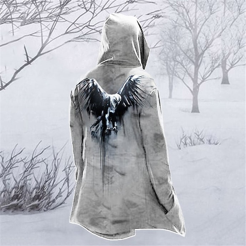 Men's Vintage Eagle Winter Coat Fleece Jacket Coat Comfortable Warm Breathable Fashion Streetwear Casual Daily Sports & Outdoor Daily Wear Going out Zipper Pocket Print Fall & Winter Hoodie Long4