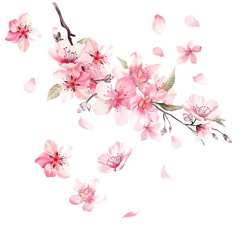 Cherry Blossom Floral Car Stickers Love Pink Car Tuning Styling Accessories3