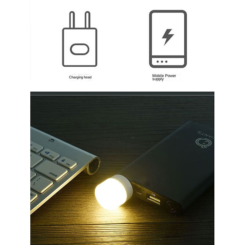2/10pcs USB Lights Night Mini LED Bulb Plug-in Warm White Compact Ideal for Bedroom Bathroom Nursery Hallway Kitchen Car USB Atmosphere Light4
