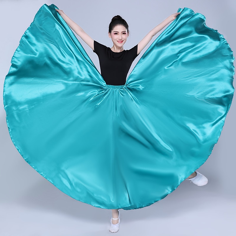 Belly Dance Latin Dance Ballroom Dance Skirts Pure Color Women's Performance Party High POLY4