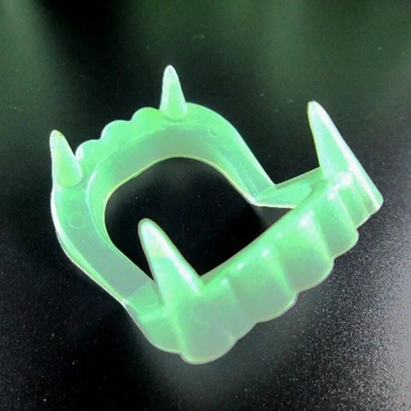 5Pcs Halloween Vampire Denture Luminous Dress Up Props Horror Zombie Teeth Fake Tiger Teeth Grim Reaper Braces Luminous Dentures3