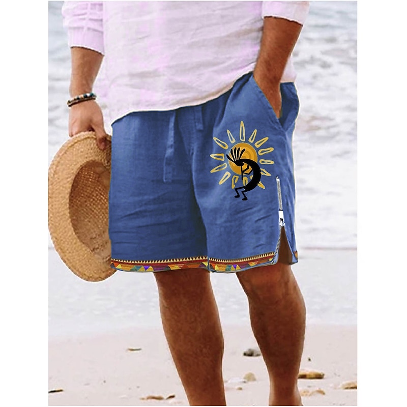Men's Graphic Prints Swim Trunks Swim Shorts Board Shorts Mid Waist Vintage Ethnic Style Retro Vintage Casual Daily Holiday Zipper Pocket Elastic Waist Designer Clothing Apparel4