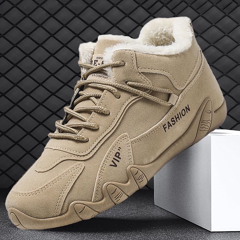 Men's Warm Winter High-Top Sneakers - Fashionable and Durable Thermal Fur-Lined Shoes with Non-Slip Sole for Outdoor and Casual Wear4