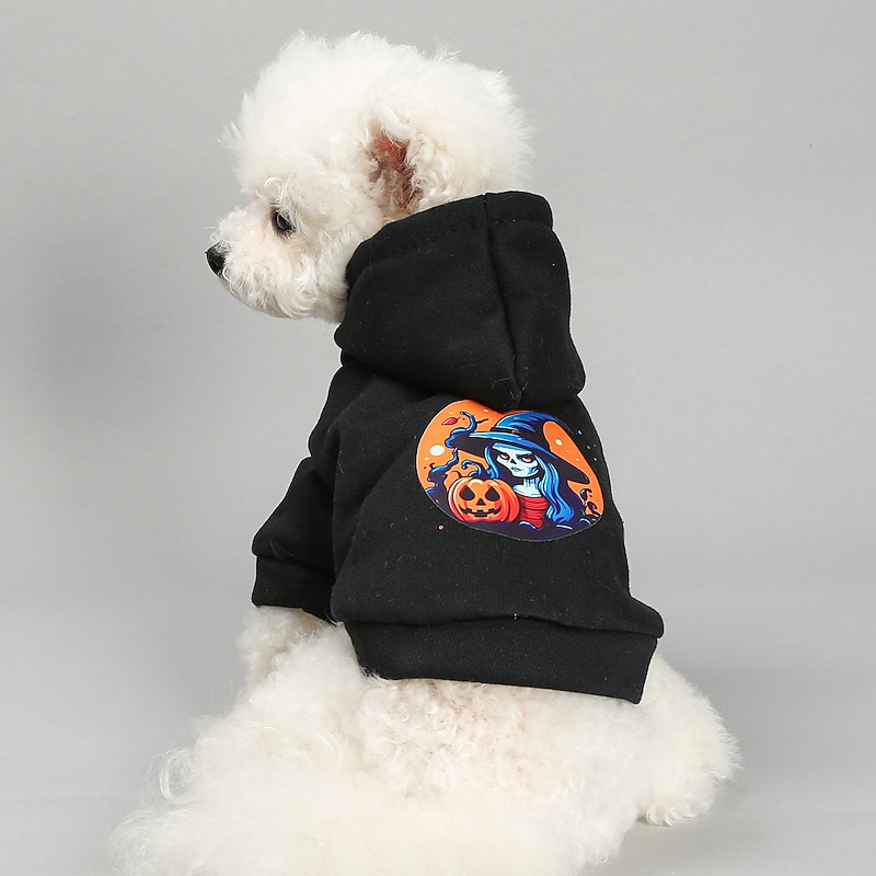 Dog Cat Hoodie Party Funny Breathable Soft Washable Comfortable Outdoor Halloween Casual Daily Dog Clothing for Bichon Frise Pomeranian Baby Pet Papillon Small