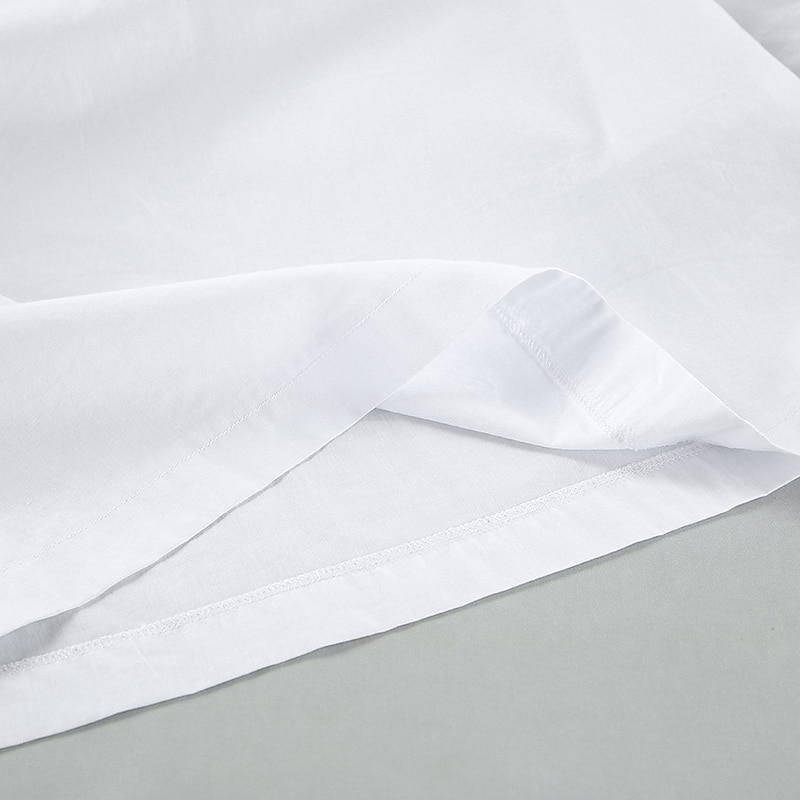 Women's Light Blue Black White Summer Spring Midi Dress White Dress Cotton Linen Dresses Sundress Classic Casual Vacation Daily Loose Fit Plain U Neck2