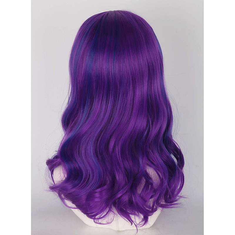 Purple Mixed Blue Wigs for Kids Girls Mal wig Carnival Costume Cosplay Wig Halloween Wigs4