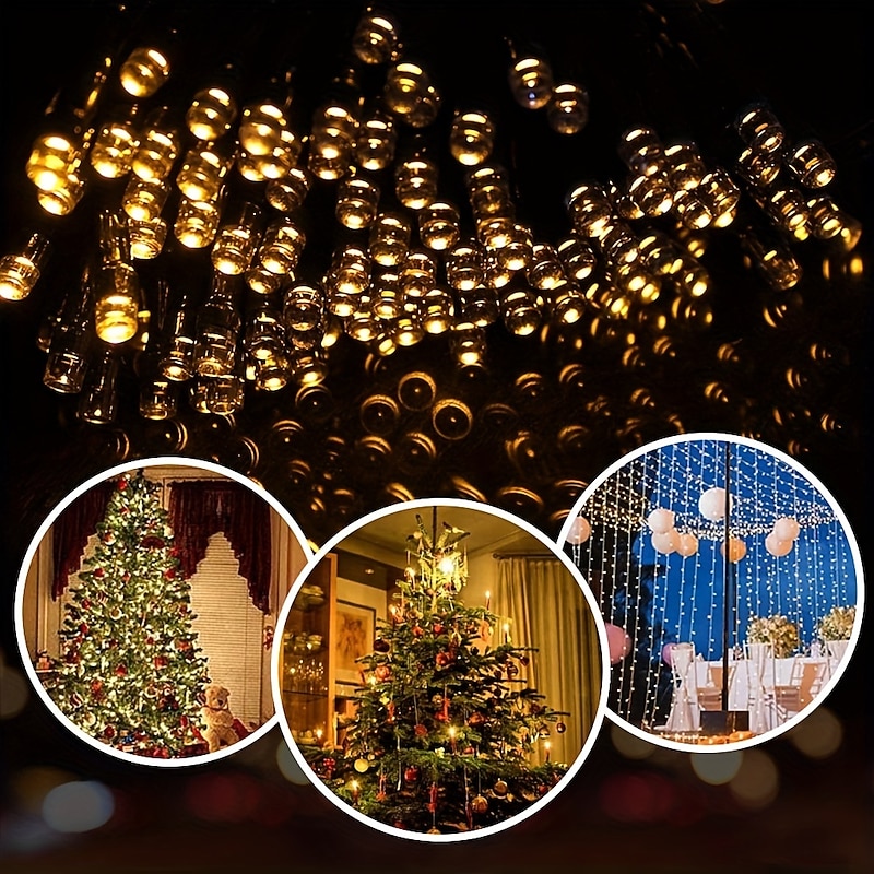 30m 300LED Solar String Lights Outdoor Waterproof 10m 100 LED Solar Christmas/Halloween Lights 8 Modes Twinkle Mini Lights For Gardens Wedding Party Tree Xmas Outdoors Decoration3