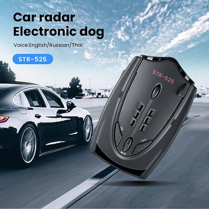 12V Car radar Detector English Russian Thai Voice Speed Alert Antiradar Alarm Warning X K CT La Anti radar Vehicle Car Detector2
