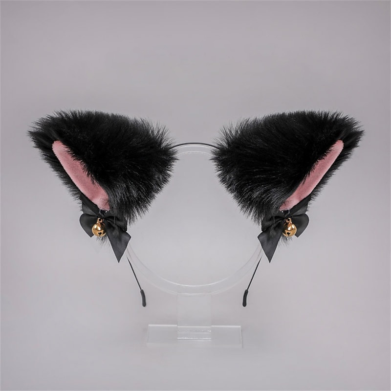 Japanese Cute Plush Cat'S Ears (Steamed Cat-Ear Shaped Bread) Bell Bow Lolita Headdress Fox Ear Accessories Cat'S Ears (Steamed Cat-Ear Shaped Bread) Headband