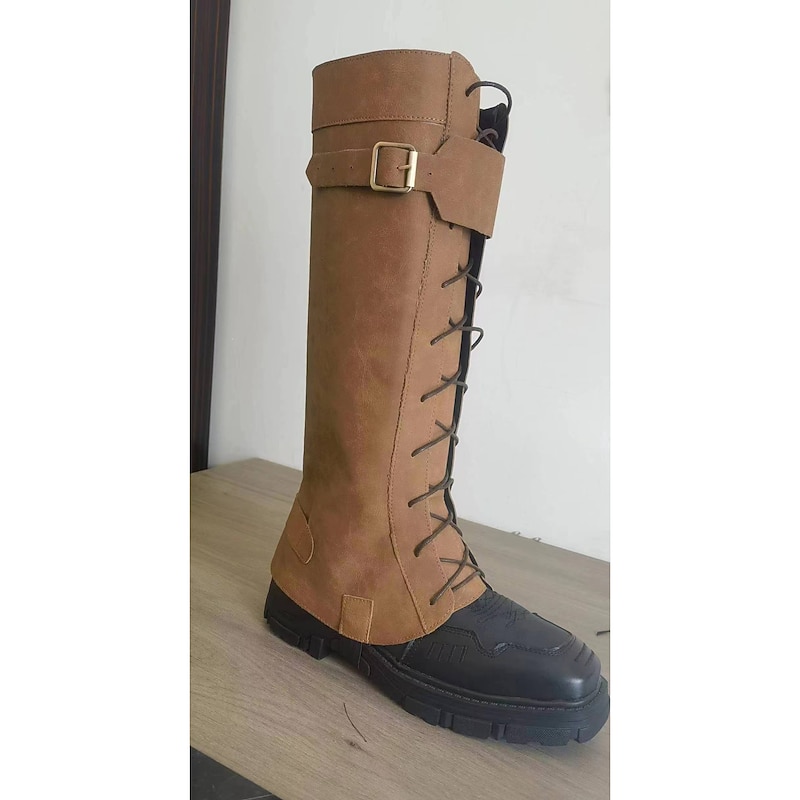 Retro Vintage Medieval Renaissance Masquerade Gaiters Boot Covers Cosplay Viking Crusader Solid Colored Fancy Dress Men's Unisex Pirate Fantasy Halloween Carnival Masquerade Carnival Halloween4