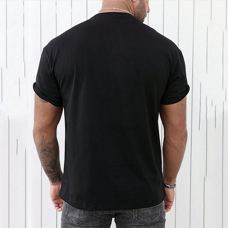 Men's Black Short Sleeve T-Shirt with Nail Cross Graphic - Christian Faith Crew Neck Tee2