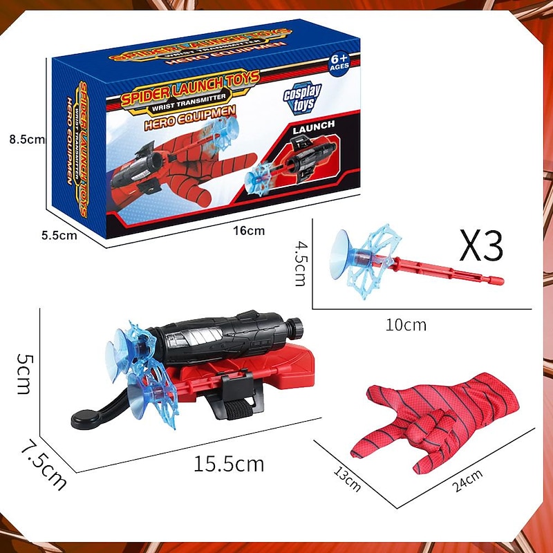 Children'S Toy Halloween Gift Jet Watch Bracelet Spinning Can Stick To The Wall Soft Bullet Gun Wrist Toy Hero Spider Launcher2