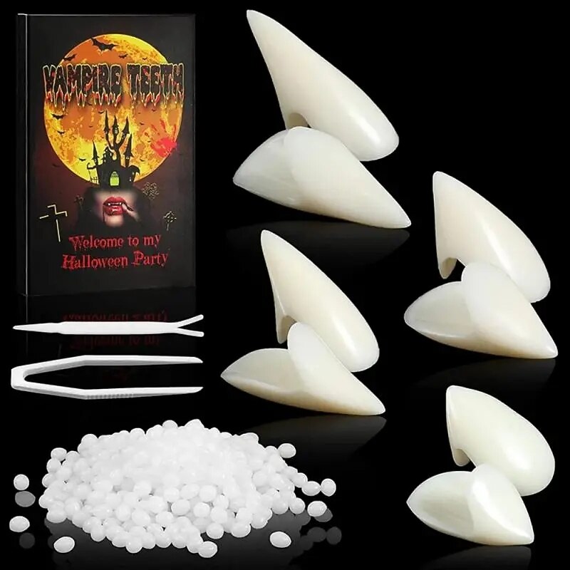 Vampire Teeth Dentures Fangs Horror False Teeth Cosplay Props Halloween Party Costume Props Party