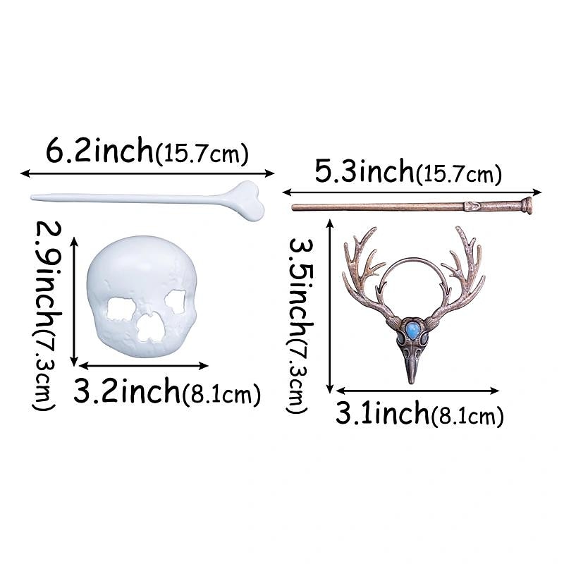 Halloween Moth Skull Hairpin Vintage Hair Clip Sticks Gothic Ponytail Holder Hair Bun Accessories For Party Cosplay Wear4