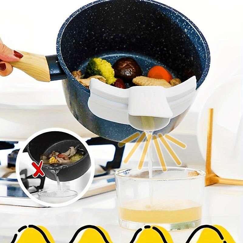 1pc Silicone Pot Side Drainage Guide Nozzle: Keep Your Kitchen Clean with This Duckbill Splash-Proof Strainer4