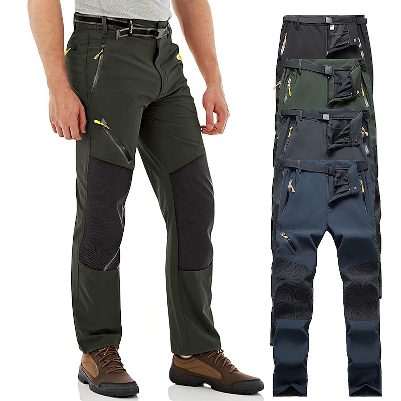 Men's Hiking Pants Trousers Work Pants Military Patchwork Summer Outdoor Waterproof Ripstop Quick Dry Multi Pockets Pants / Trousers Elastic Waist Navy Black Spandex Camping / Hiking Climbing S M L 11