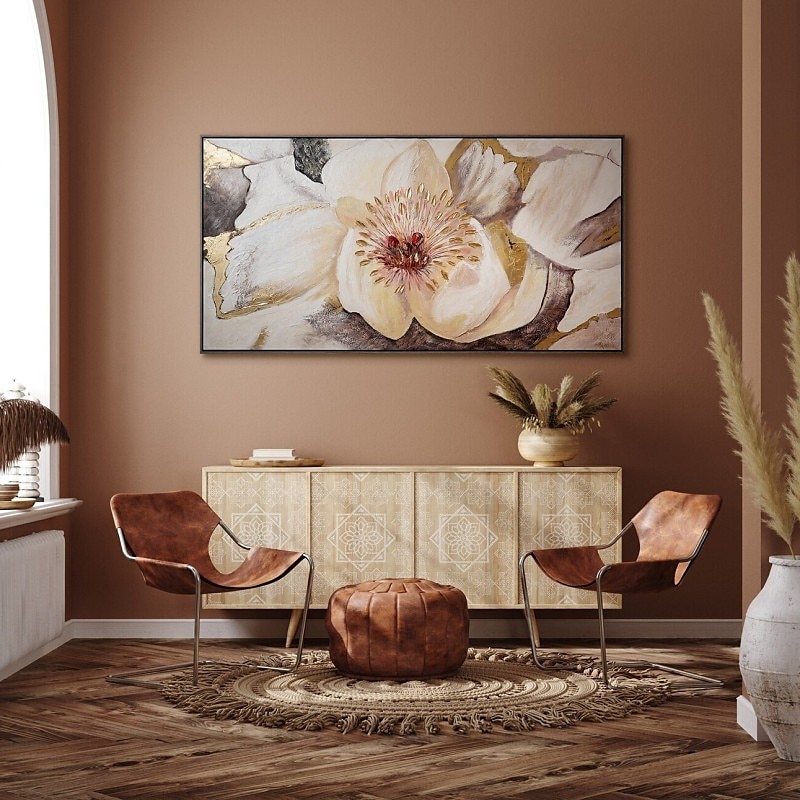 Handmade Oil Painting Canvas Wall Art Decoration Modern Thick Oiled White Flower for Living Room Home Decor Rolled Frameless Unstretched Painting 9