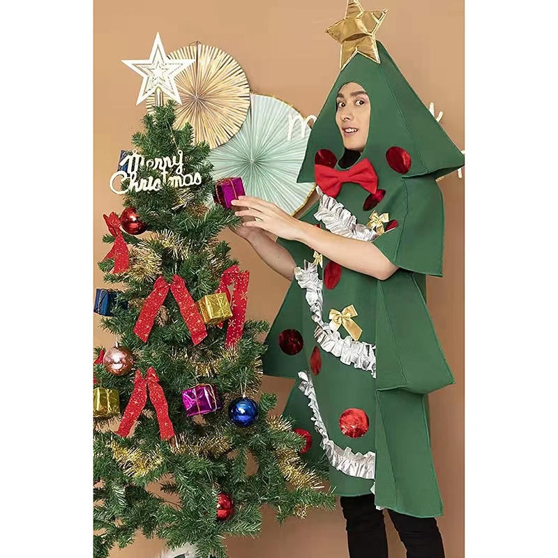 Christmas Trees Cosplay Costume Party Costume Adults' Men's Women's One Piece Performance Party Masquerade Easy Carnival Costume4