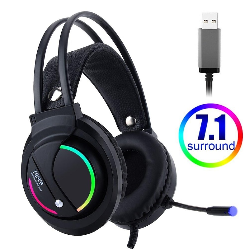 Gaming Headset 7.1 Surround Sound USB 3.5mm Wired Game Headphones with Microphone Stereo LED USB Headphone For PC PS4 XBOX ONE Gamers