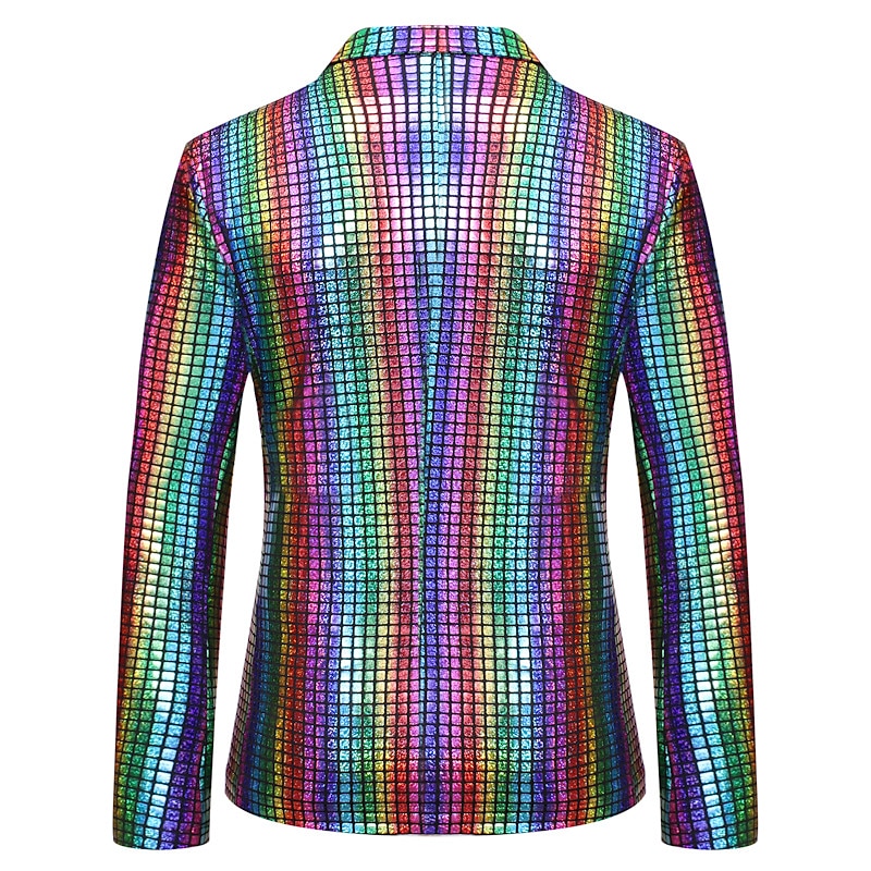 Disco 1980s Outfits Suits & Blazers Lapel Collar Blazer Disco Fancy Dress Men's Masquerade Party Club Pride Parade Adults' Coat All Seasons2