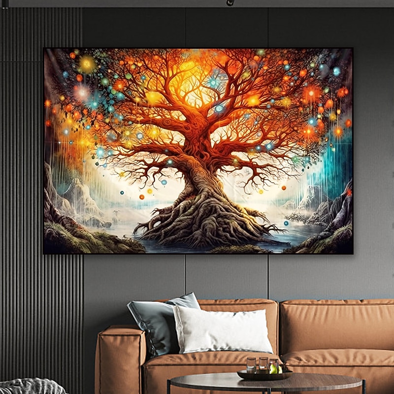 Tree Of Life Wall Art Canvas Tree Prints and Posters Pictures Decorative Fabric Painting For Living Room Pictures No Frame