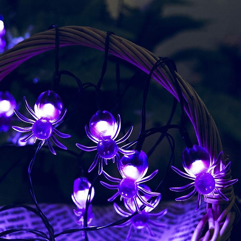 Halloween Solar String Lights Outdoor Waterproof Bat Ghost Spider Skull Hand Light 6.5m 30LEDs 8 Modes Halloween Patio Yard Garden Balcony Fence Halloween Outdoor Party Indoor Decoration3