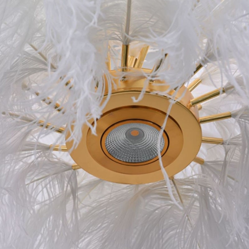 LED Pendant Light Chandelier Gorgeous Extra Large 90cm Ostrich Feather Bouquet Pendant Light Romantic Mounted Lighting Fixture for Restaurant Bedroom Chain NOT Adjustable 110-240V3