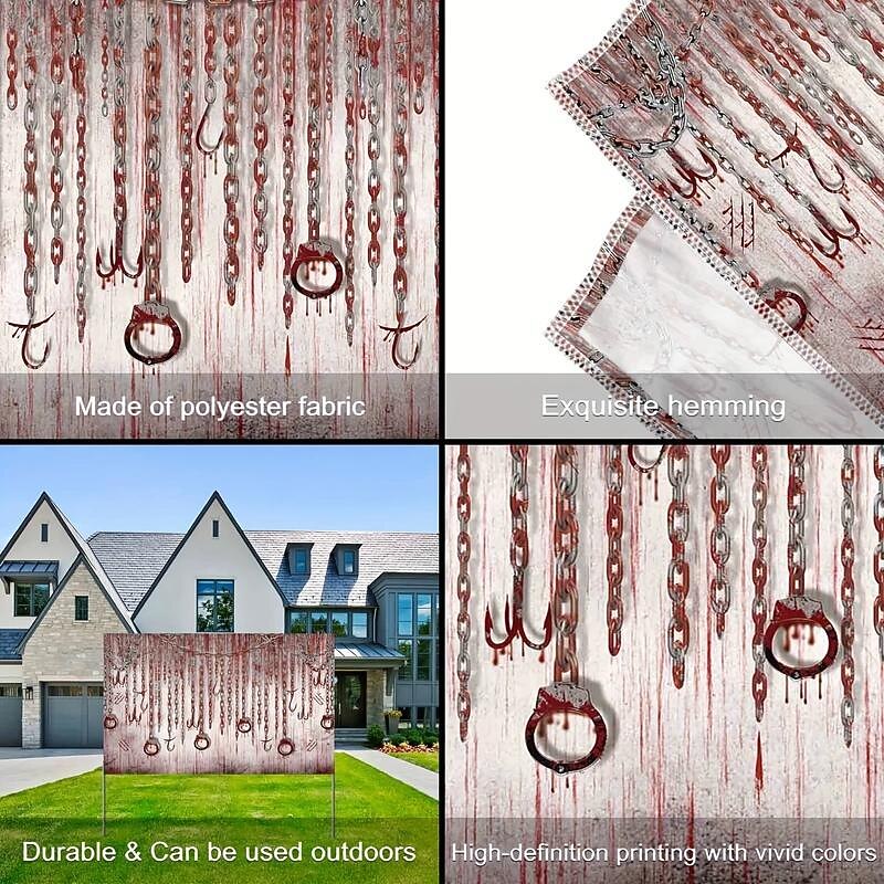 Halloween Chain Bloody Hanging Tapestry Wall Art Large Tapestry Mural Decor Photograph Backdrop Blanket Curtain Home Bedroom Living Room Decoration Halloween Decorations4