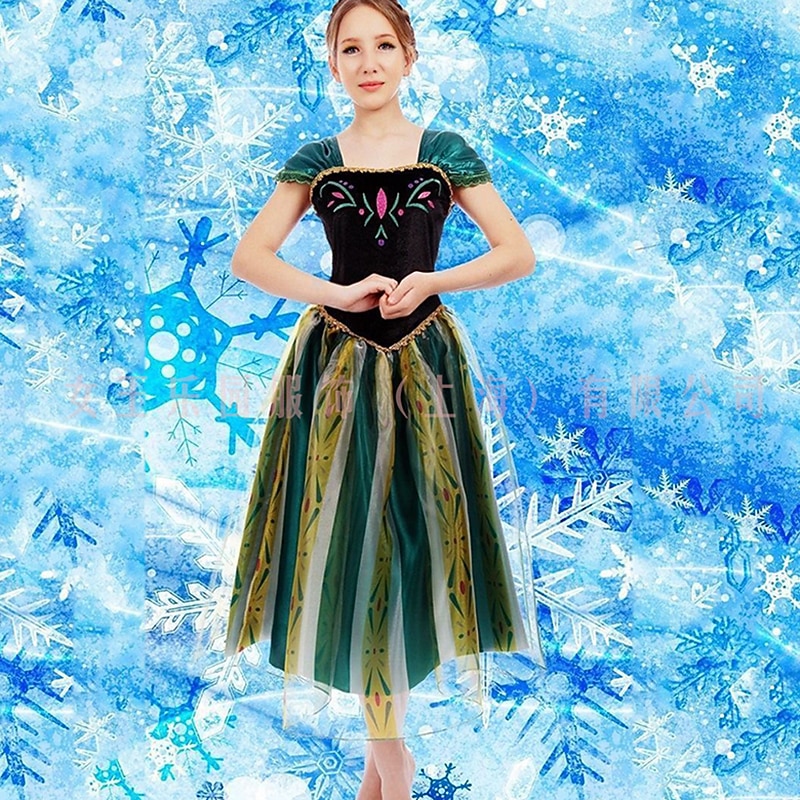 Frozen Fairytale Princess Anna Flower Girl Dress Theme Party Costume Tulle Dresses Cosplay Movie Cosplay for Women's Adults' Carnival Masquerade Bachelorette Party2
