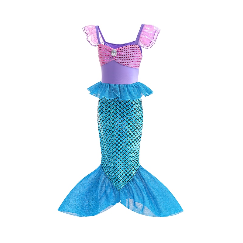 The Little Mermaid Little Mermaid Mermaid Tail Aqua Princess Dress Theme Party Costume Cosplay Movie Cosplay for Girls' Kid's Carnival Masquerade2
