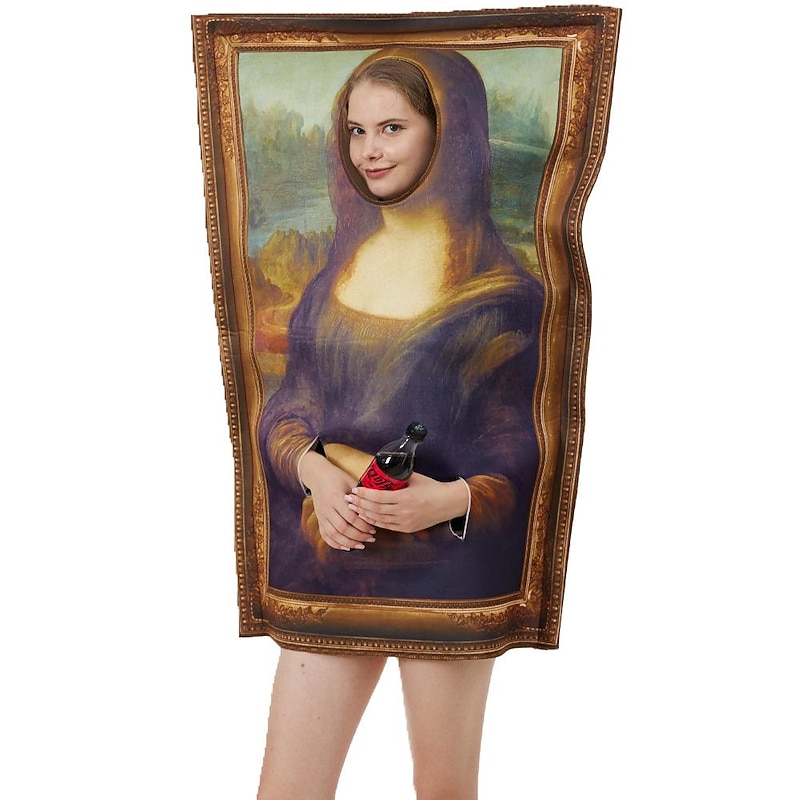 Famous Paintings Costume Mona Lisa The Scream Halloween Adult Men Women Funny Cerative Dress up4