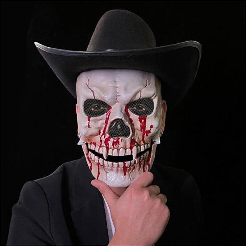 Halloween Scary Skull Mask - Realistic Half Face Skull Mask with Movable Jaw, Breathable Mesh, Adjustable Straps - Perfect for Cosplay, Halloween, Masquerade Parties