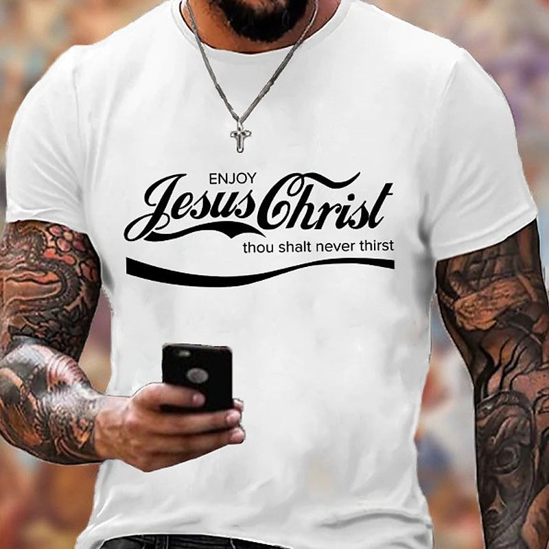 Men's Letter T Shirt Graphic Tee Short Sleeve T shirt 3D Print Crew Neck Shirt Designer Retro Vintage Outdoor Vacation Daily Black White Red Spring & Summer Clothing Apparel S M L XL 2XL 3XL3