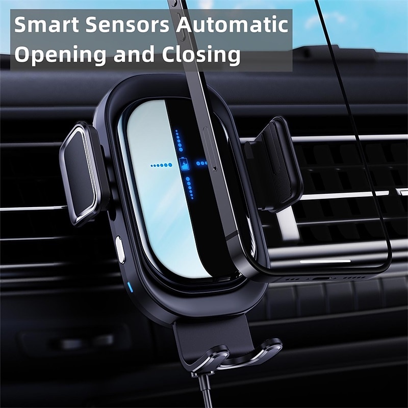 Wireless Car Charger with Phone Holder Mount Cell Phone Car Holder Phone Stand for Car Dashboard Windshield Cell Phone Automobile Cradles for iPhone Android Smartphone4