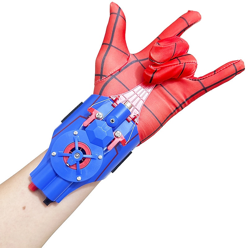 Spider Man Launcher Spinning True Genuine Gloves Automatic Thread Takeup Spider Spinning Black Technology Children's Toys halloween gift3