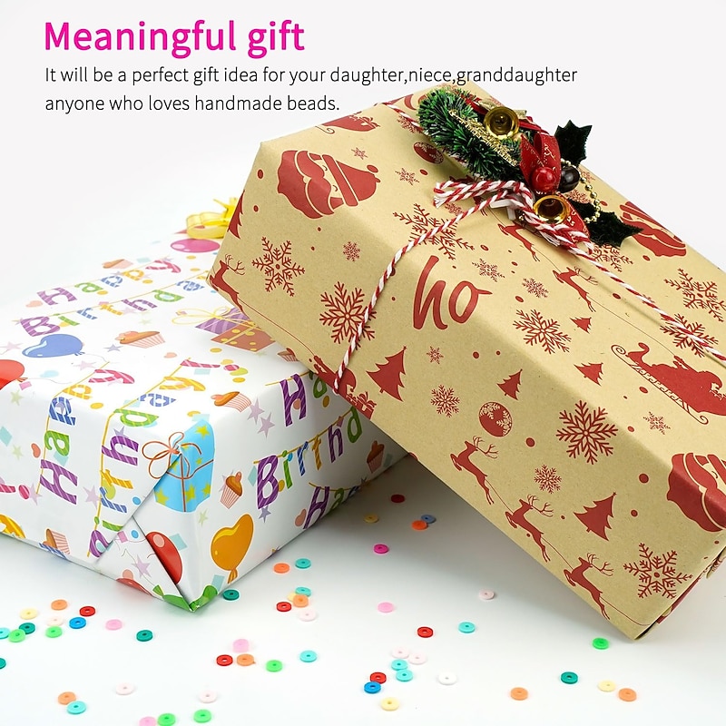 12000 Pcs Clay Beads for Bracelet Making, Paodey 48 Colors 3 Boxes Flat Clay Beads Heishi Beads with Pendant Charm Kit and Elastic Strings for Jewelry Making Bracelets Necklaces Gift Sets4