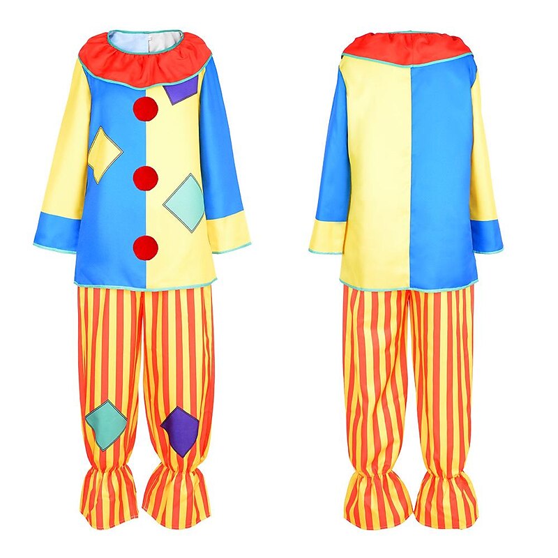 Burlesque Clown Halloween Outfits Jumpsuit Carnival Costume Cosplay Funny Kid's Adults' Unisex Carnival Performance Stage Festival Easy Halloween Costumes Dress Up2