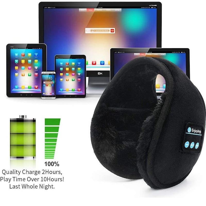 Bluetooth Earmuffs Headphones Unisex Foldable Ear Warmers Bluetooth 4.2 Wireless Music Earmuffs Headsets with Microphone for Winter Outdoor3