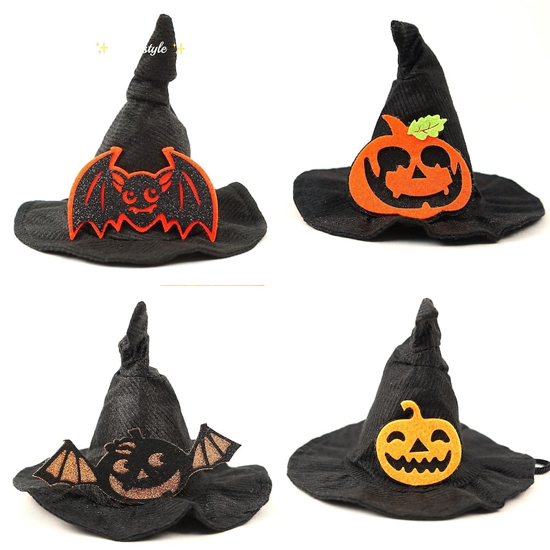 Halloween Pet Hat Witch Hat Pumpkin Funny Dog Halloween Hat Pet Party Supplies