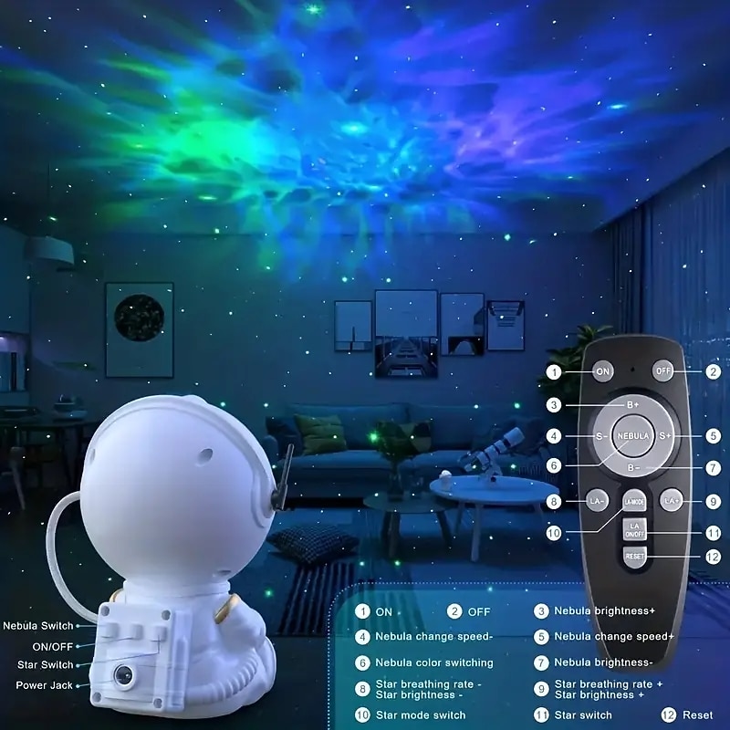 ABS Material Astronaut Projection Lamp White/Black Housing USB Power Supply Suitable for Room Decoration Projection Festival Birthday Gift3