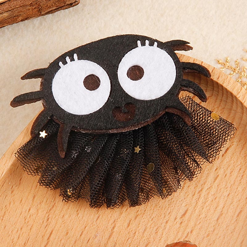 Toddler Girls' Halloween / Casual / Daily Skull / Pumpkin / Spider Mesh Hair Accessories Halloween mesh clip-pumpkin / Halloween mesh clip-spider / Halloween mesh clip-skeleton One-Size4