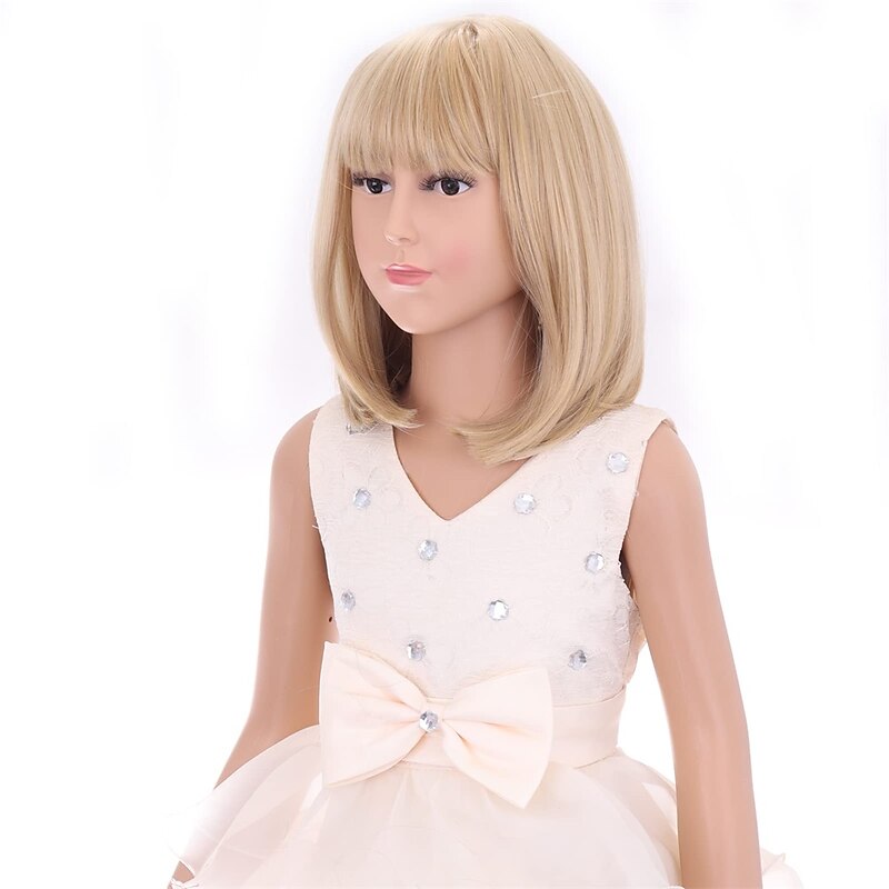 Kids Black Wig Child Black bob Wig Short Black Wig for Girls Cosplay Party Synthetic Rose Net Daily Wear Wig Halloween Wigs2